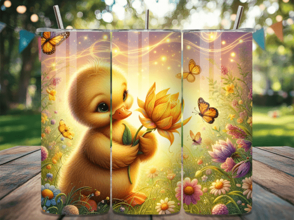 Download Golden Glow Duckling Flower Tumbler Wrap - Gold Collection