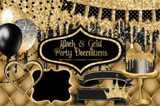 Download Black and Gold Party Decorations Clipart - Gold Collection